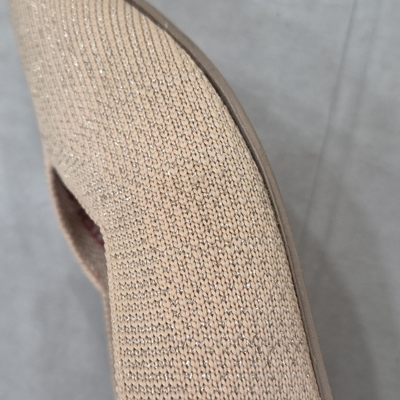 Skechers ballet flats women's size pinkish beige sparkly stretch knit Air-Cooled - Picture 11 of 12